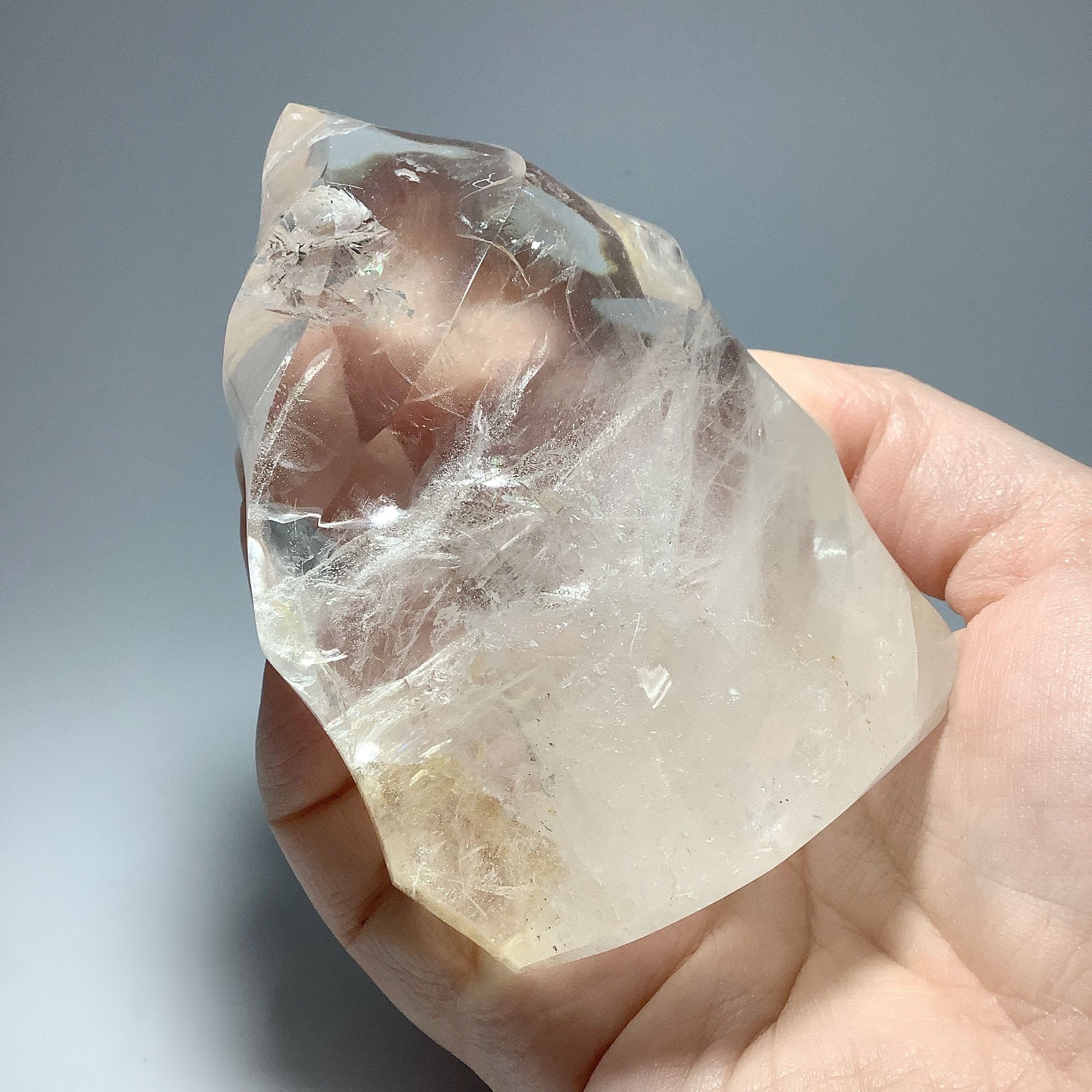 Carved Quartz with Hematoid Inclusions Flame