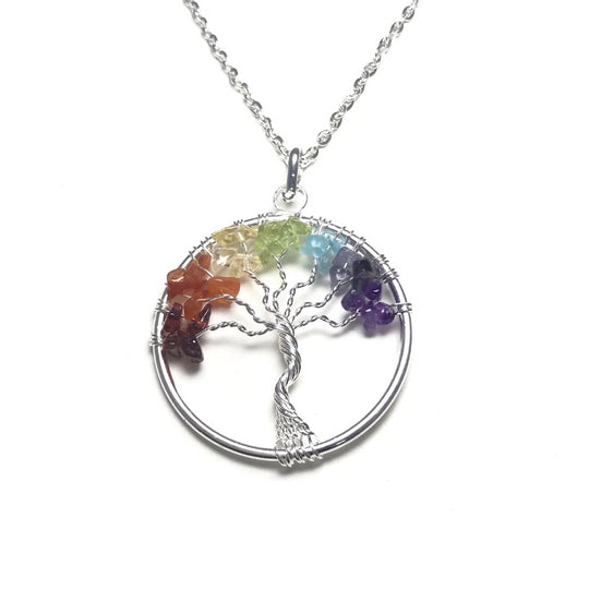 Tree of Life Necklace with Chakra Beads