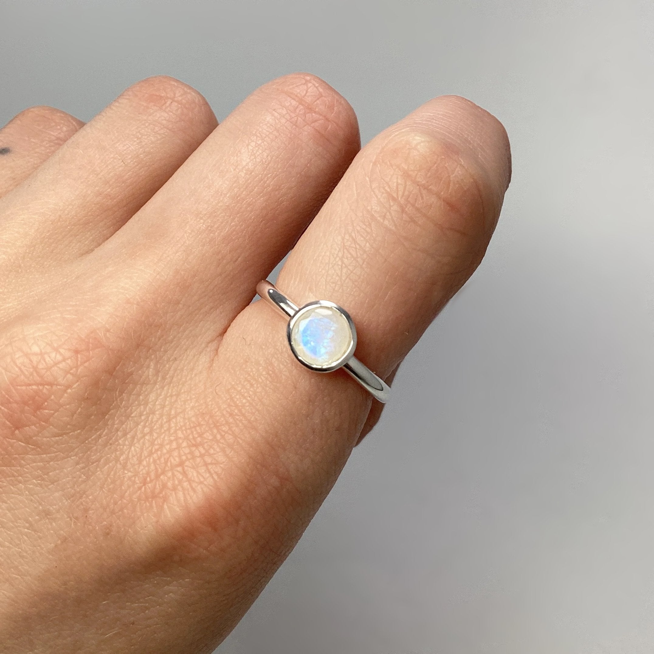 Rainbow Moonstone Ring