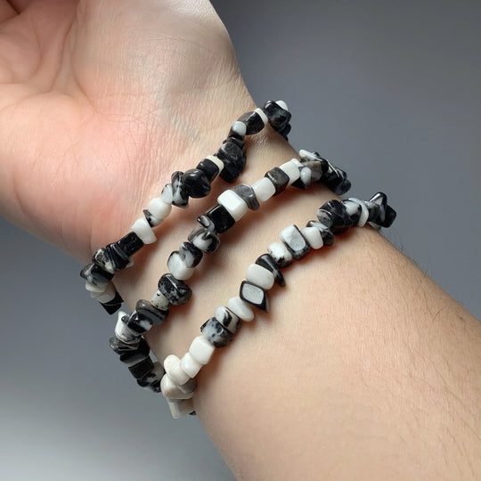 Zebra Jasper Chip Beaded Bracelet