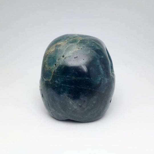 Carved Blue Apatite Skull