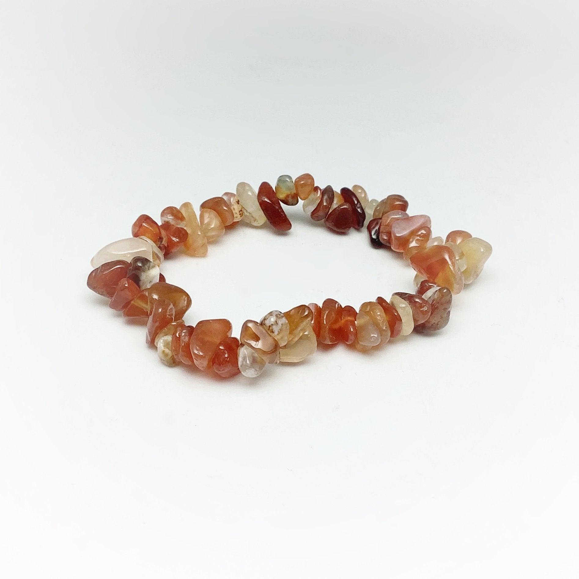 Mixed Carnelian Agate Chip Beaded Bracelet