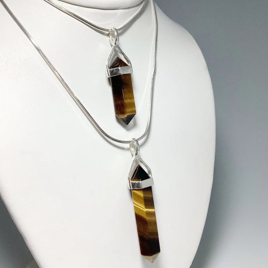 Gold Tiger Eye Double Terminated Point Pendant