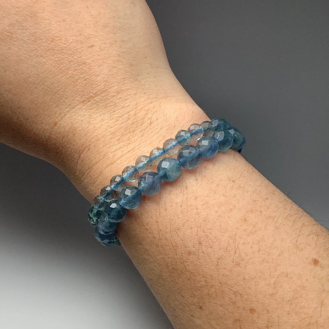 Blue Fluorite Faceted Beaded Bracelet