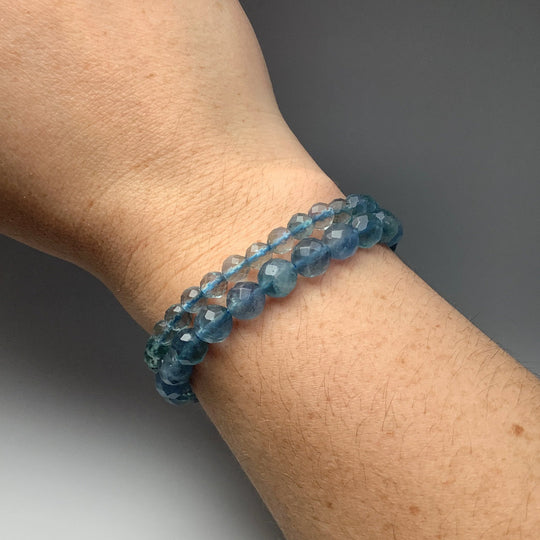 Blue Fluorite Faceted Beaded Bracelet