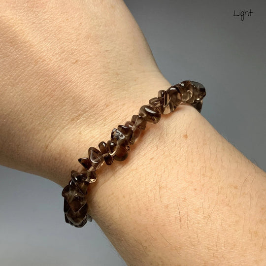 Smoky Quartz Chip Beaded Bracelet