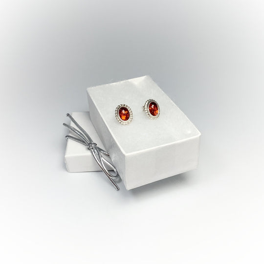 Cognac Amber Earrings