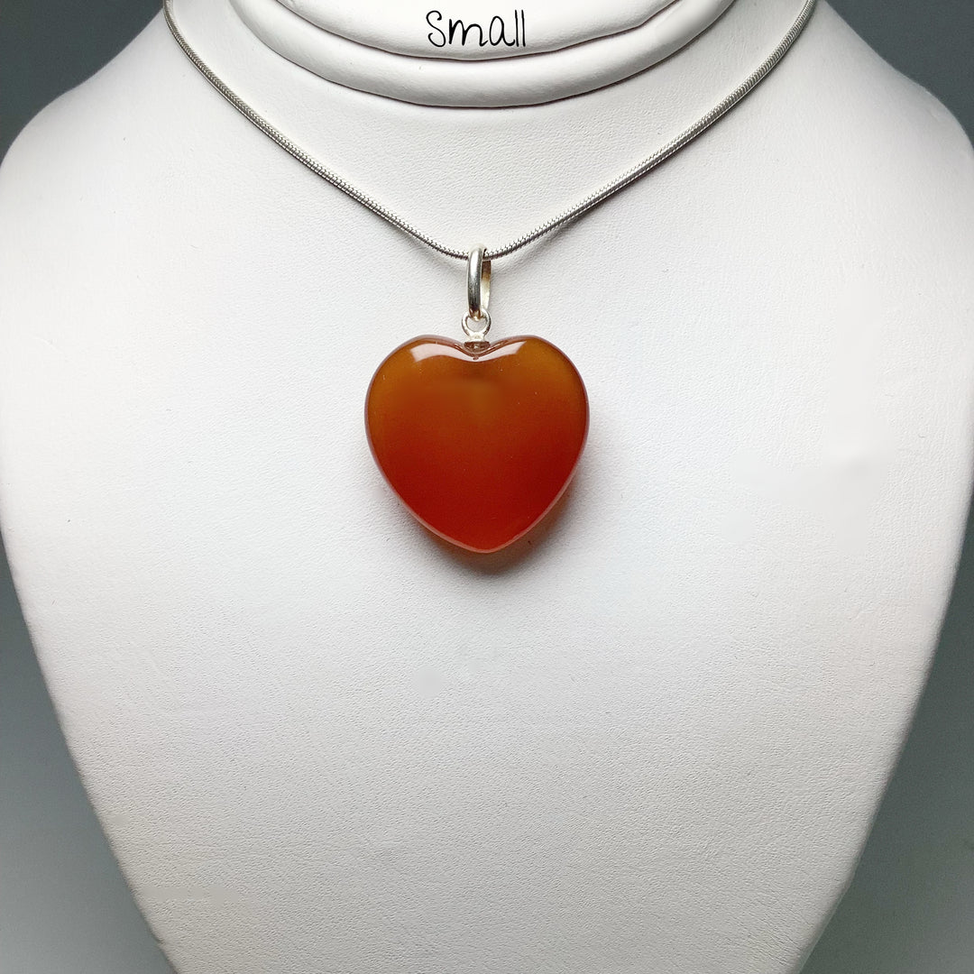 Carnelian Agate Heart Pendant