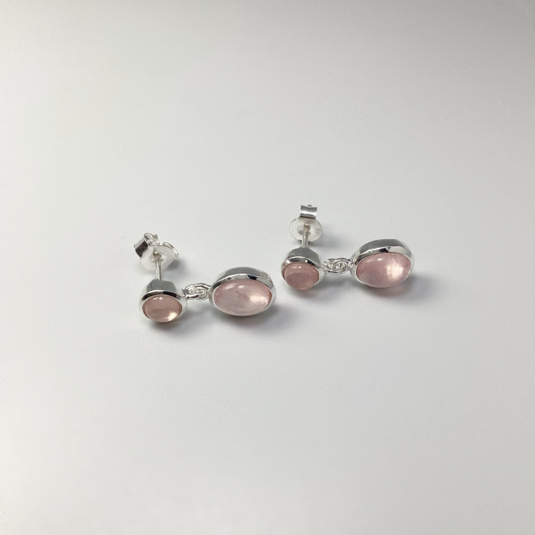 Rose Quartz Stud Earrings