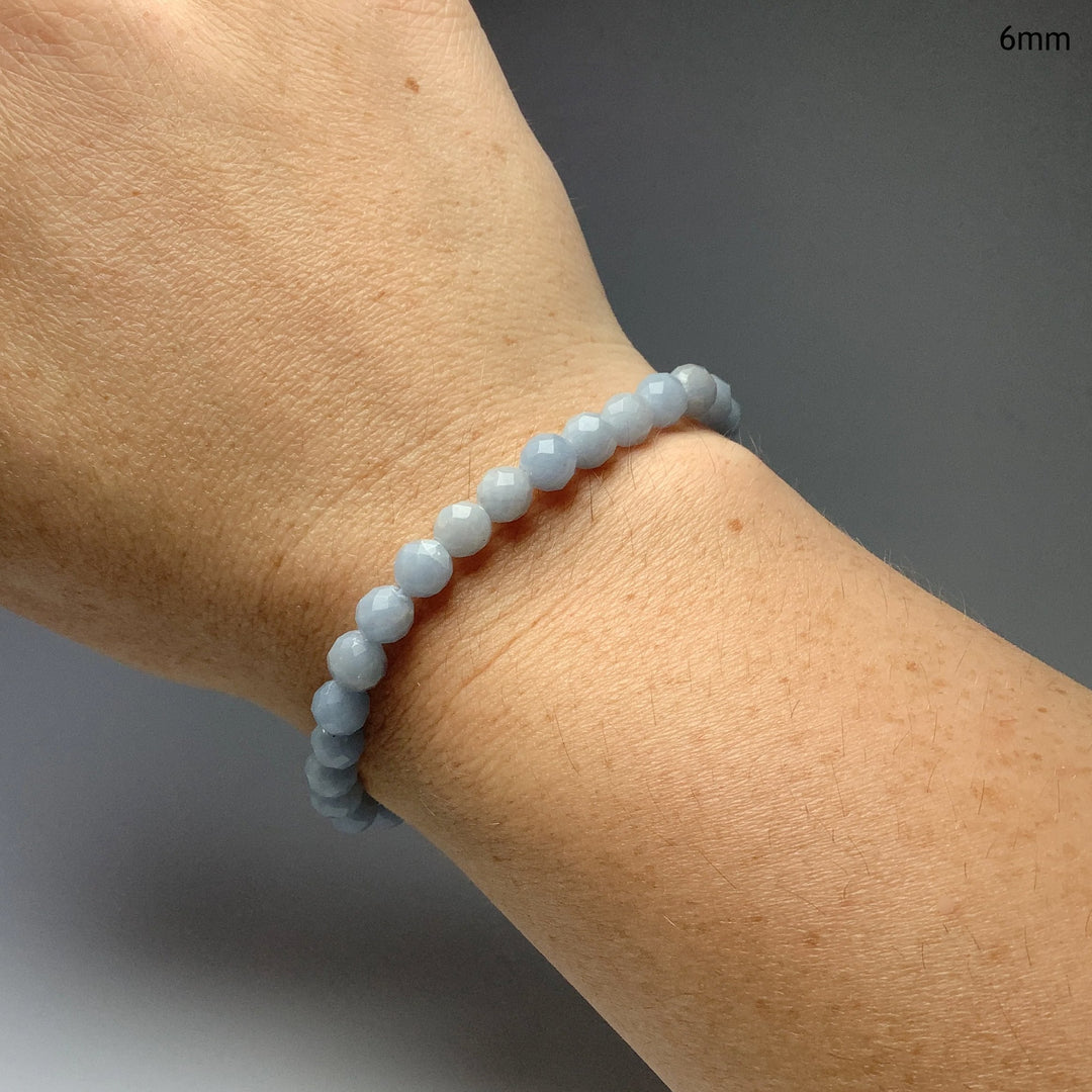 Angelite Faceted Beaded Bracelet