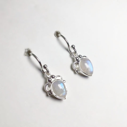 Rainbow Moonstone Dangle Earrings