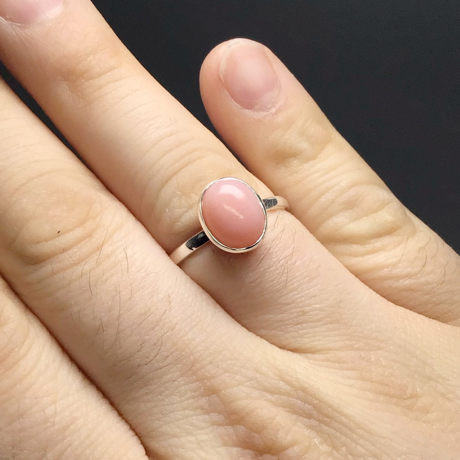 Pink Peruvian Opal Ring