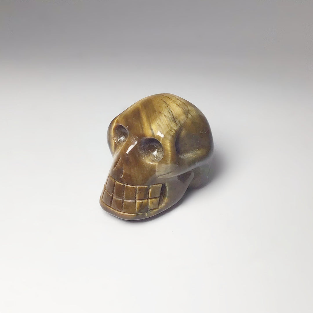 Carved Tiger Eye Skull