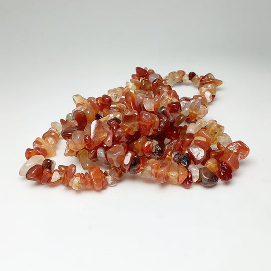 Mixed Carnelian Agate Chip Beaded Bracelet