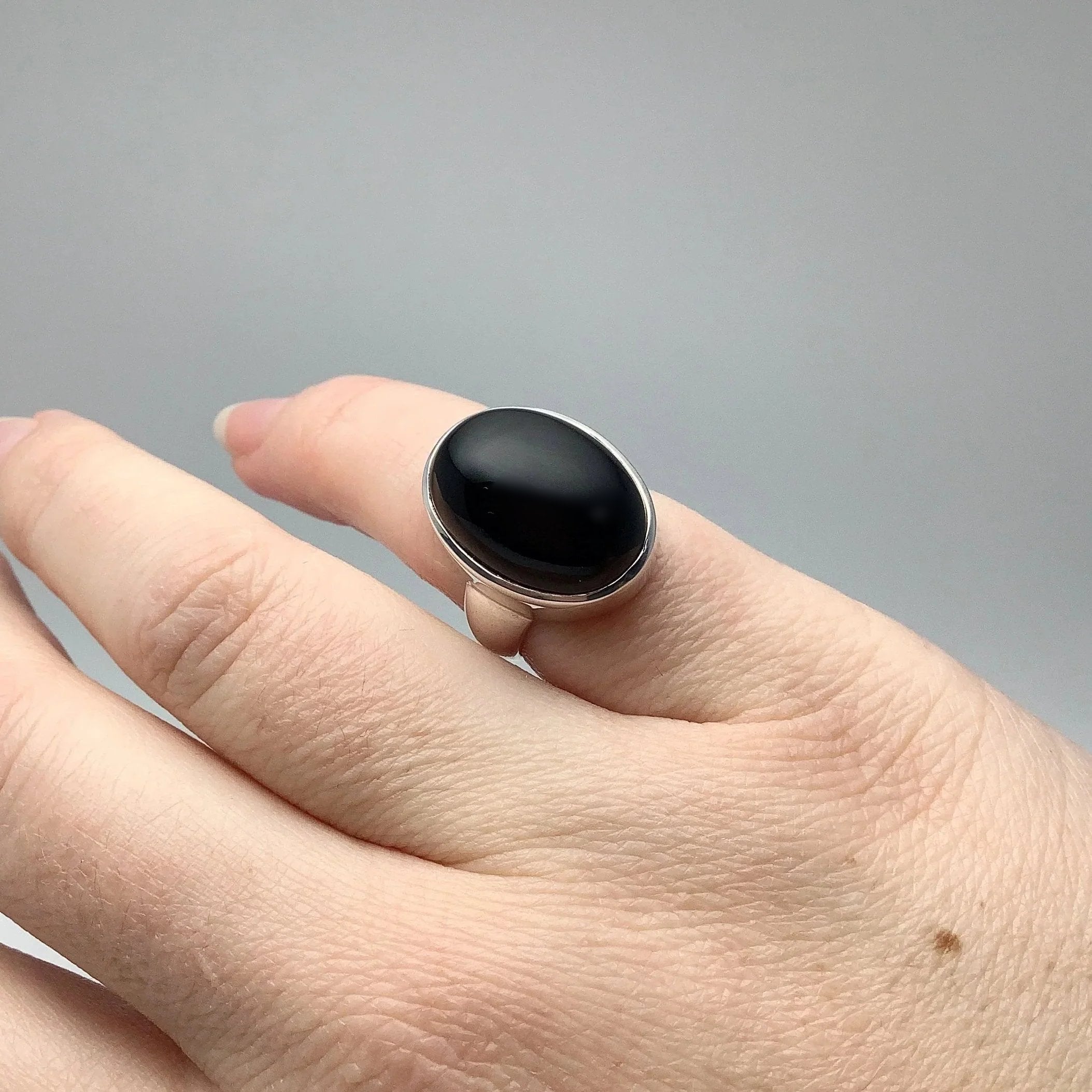 Black Onyx Chunky Oval Ring