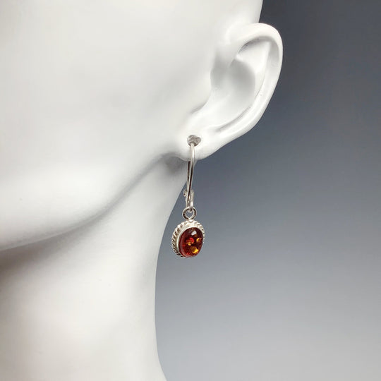 Cognac Amber Earrings