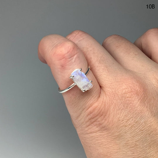 Raw Rainbow Moonstone Ring