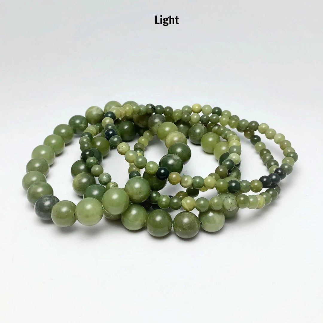 Mixed Green Canadian Jade Beaded Bracelet