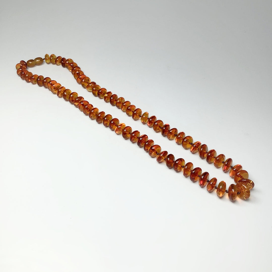 Cognac Amber Beaded Necklace