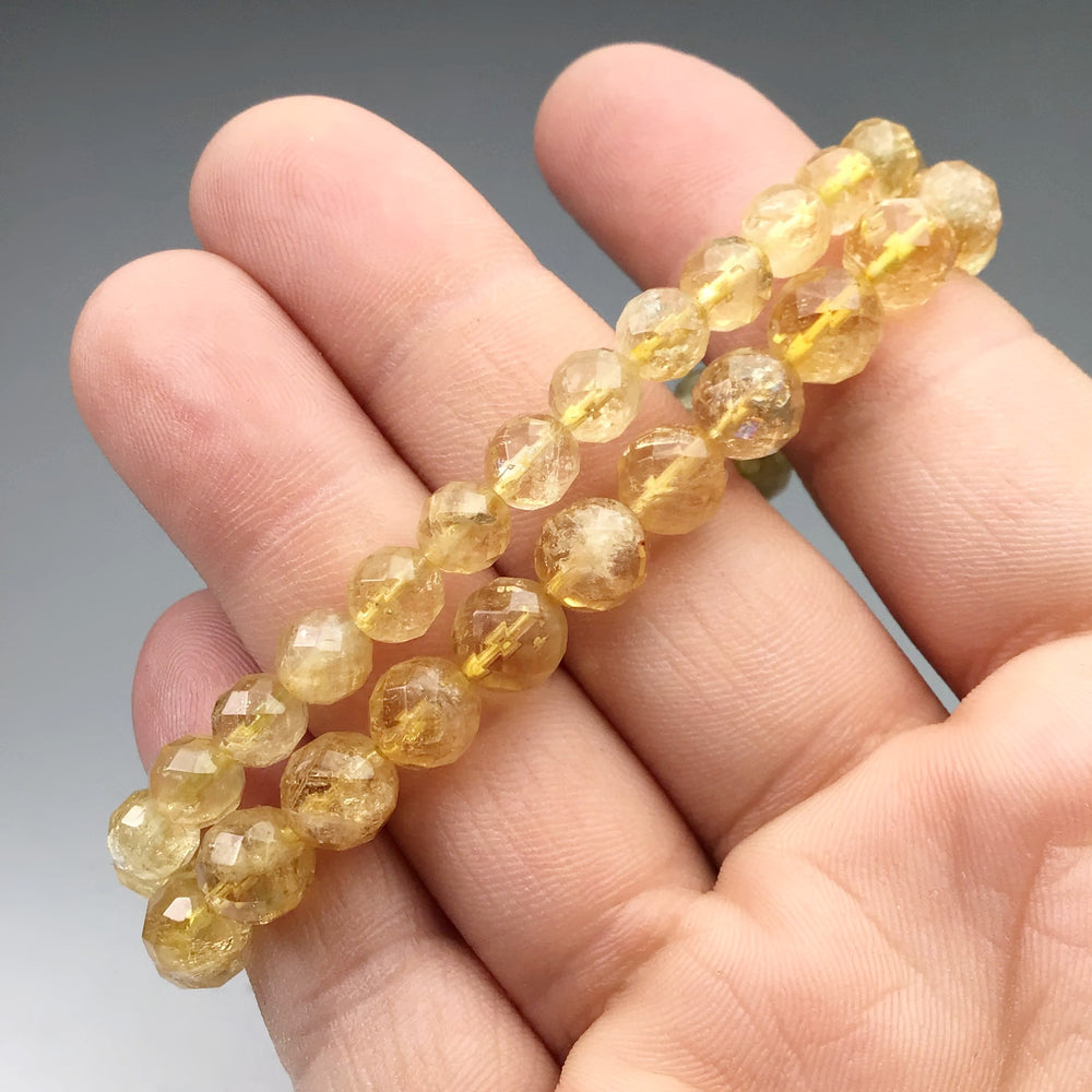 Citrine Faceted Beaded Bracelet