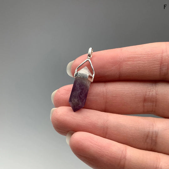 Chevron Amethyst Double Terminated Point Pendant