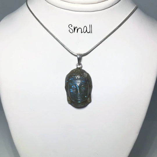 Labradorite Buddha Head Pendant