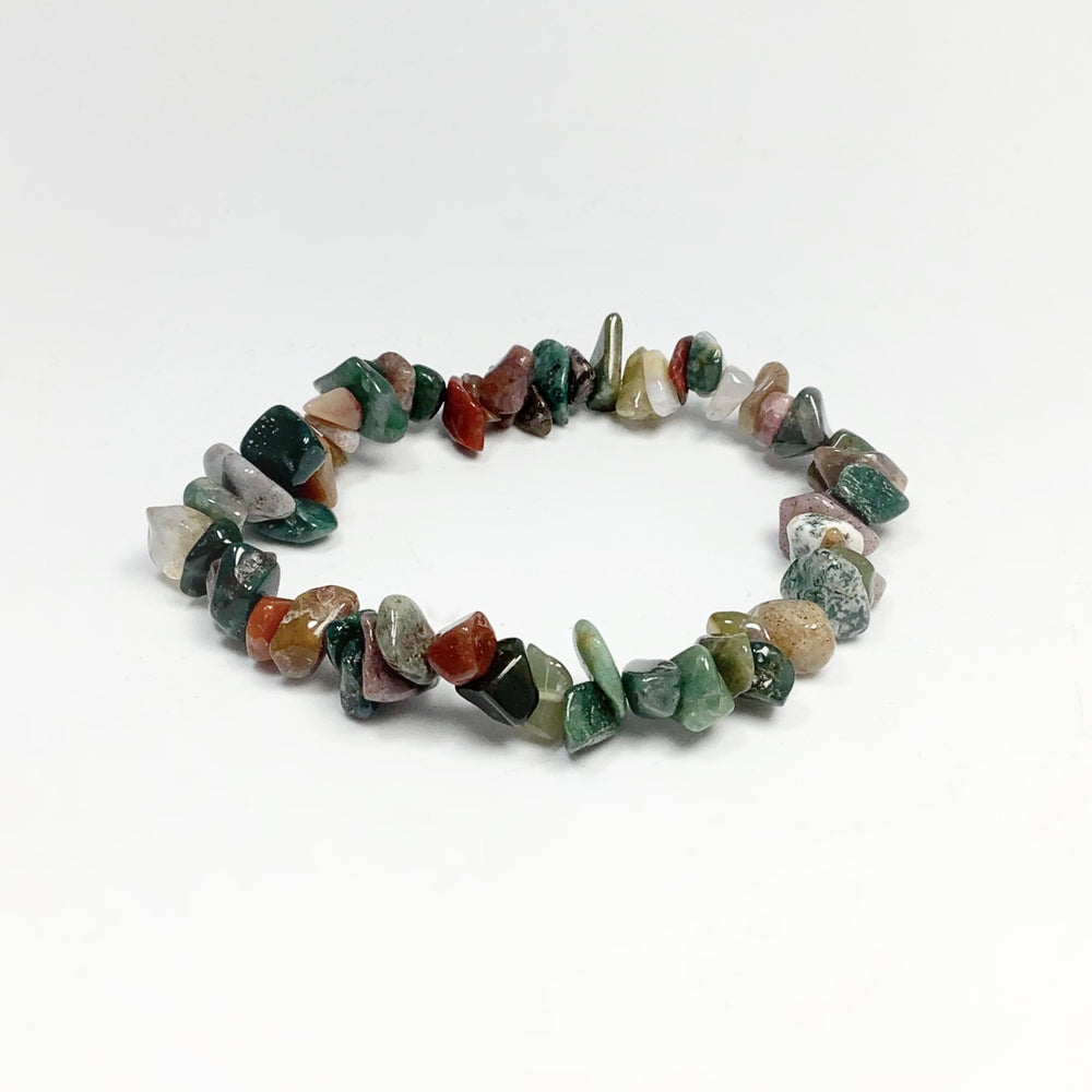 Indian Agate Chip Beaded Bracelet