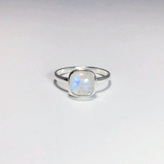 Rainbow Moonstone Ring