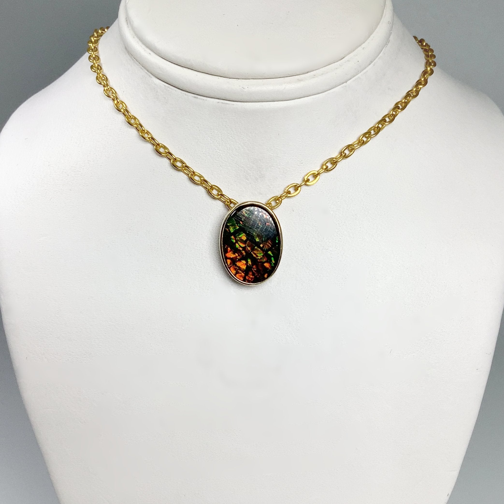 Alberta Ammolite 14K Gold Pendant