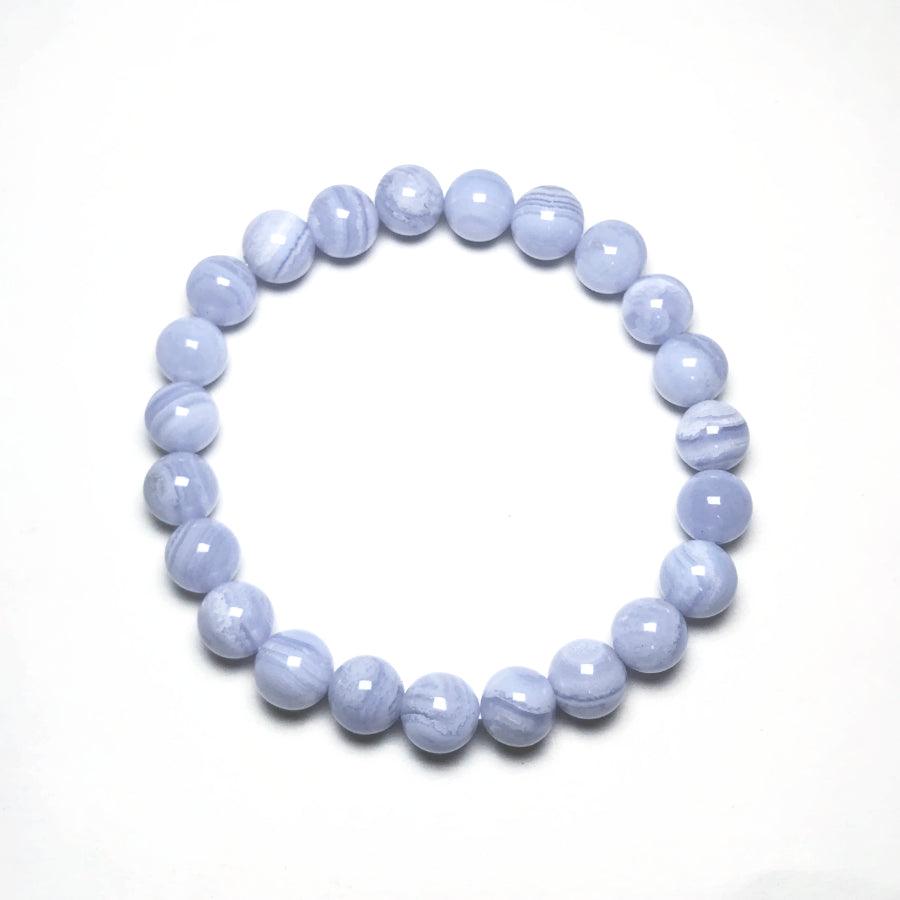 Blue Lace Agate Beaded Bracelet