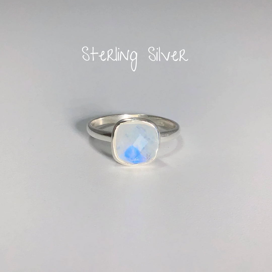 Rainbow Moonstone Ring