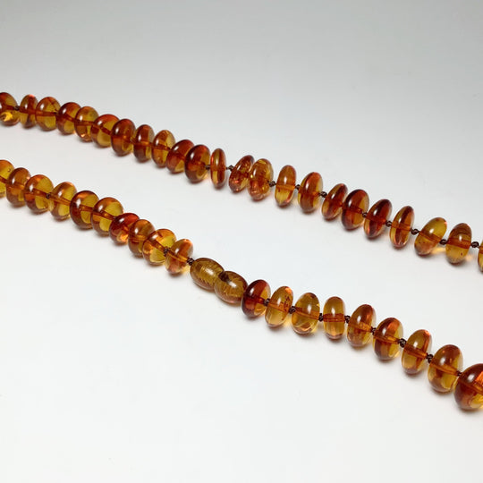 Cognac Amber Beaded Necklace