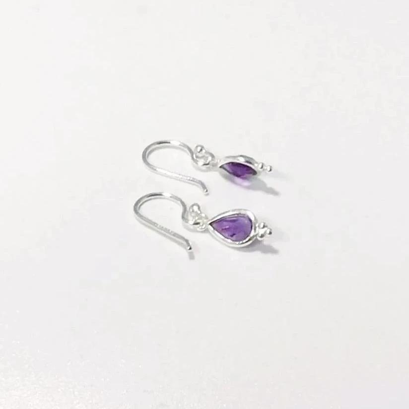 Amethyst Faceted Dangle Earrings