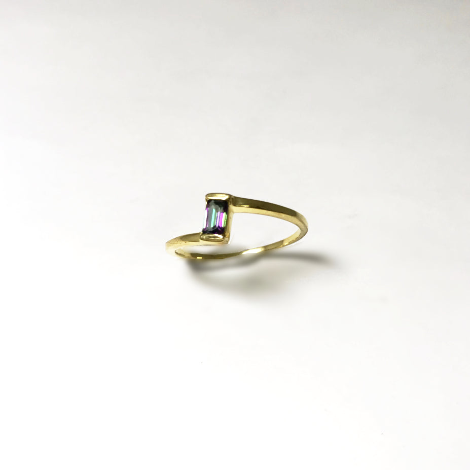 Mystic Topaz Gold Finish Ring