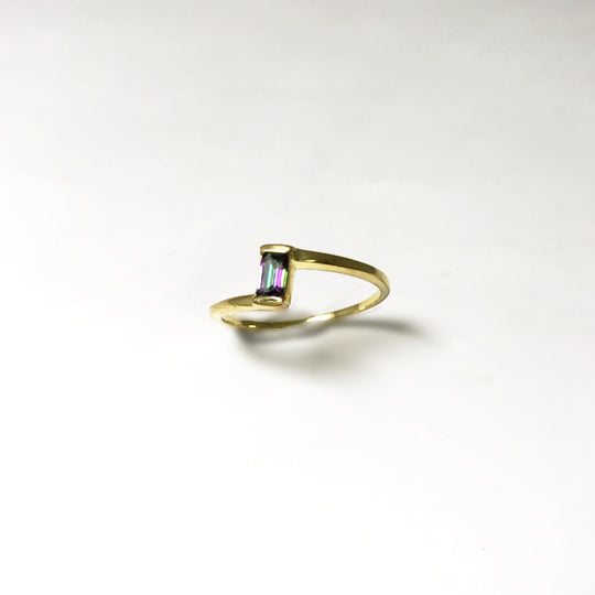 Mystic Topaz Gold Finish Ring