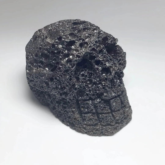 Carved Lava Stone Skull