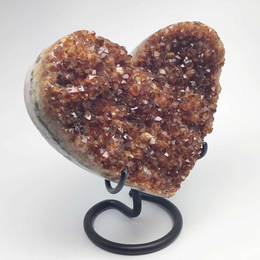 Citrine Druze Cluster Heart On Stand