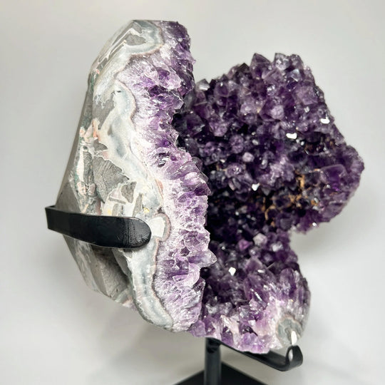 Large Amethyst Druze Cluster on Display Stand