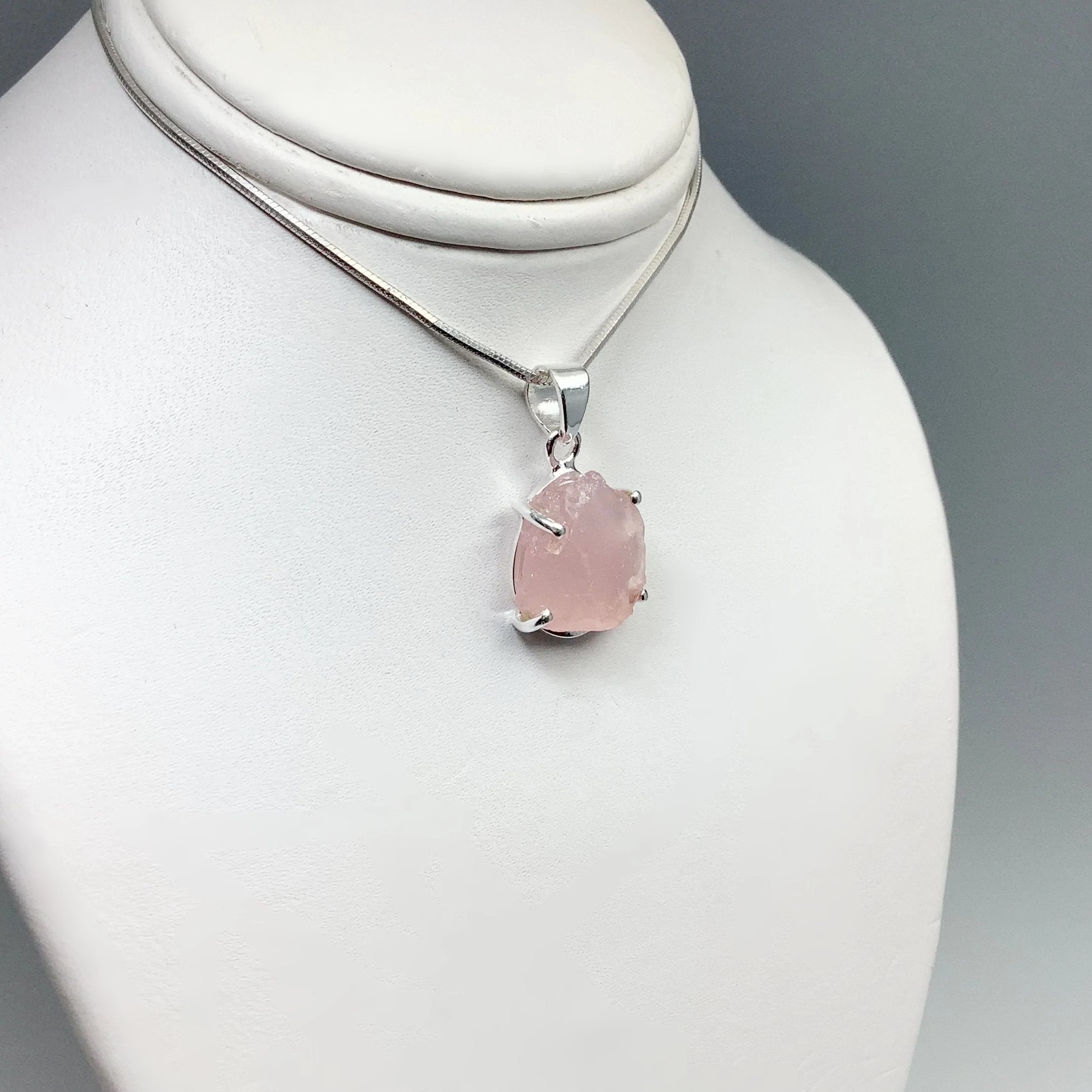 Raw Rose Quartz Pendant