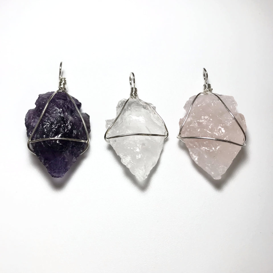 Arrowhead Wire Wrapped Gemstone Pendant