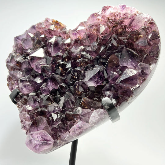 Large Amethyst Druze Cluster Heart On Stand