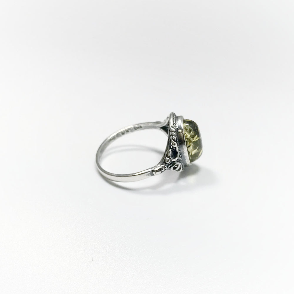 Green Amber Ring