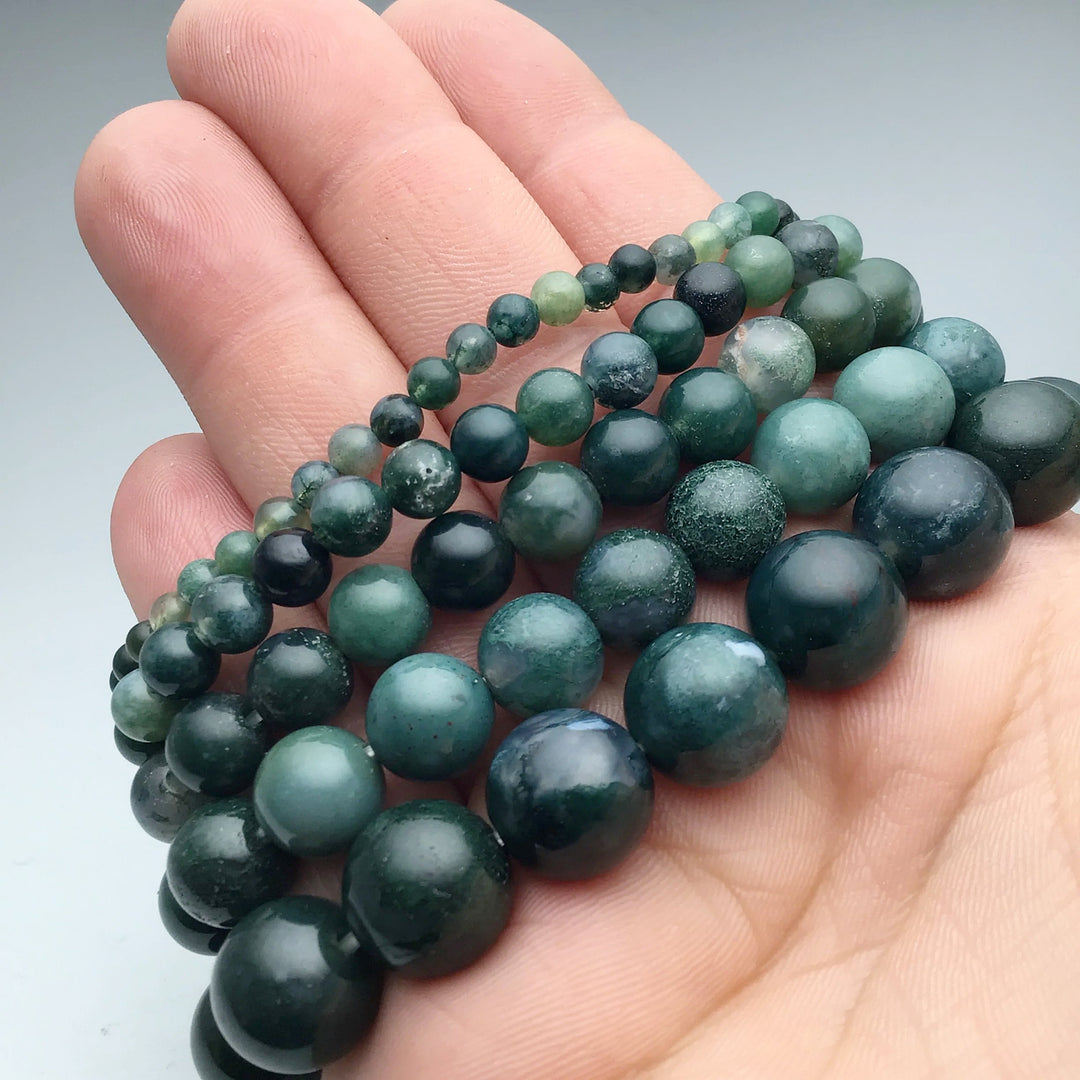 Moss Agate Beaded Bracelet