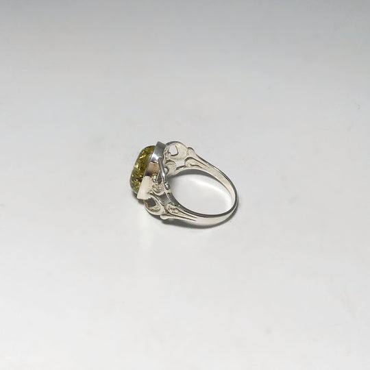 Green Amber Ring