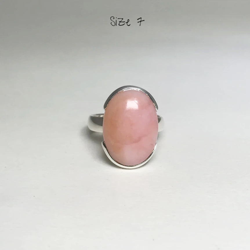 Pink Peruvian Opal Ring