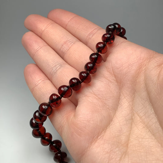 Cherry Amber Beaded Necklace