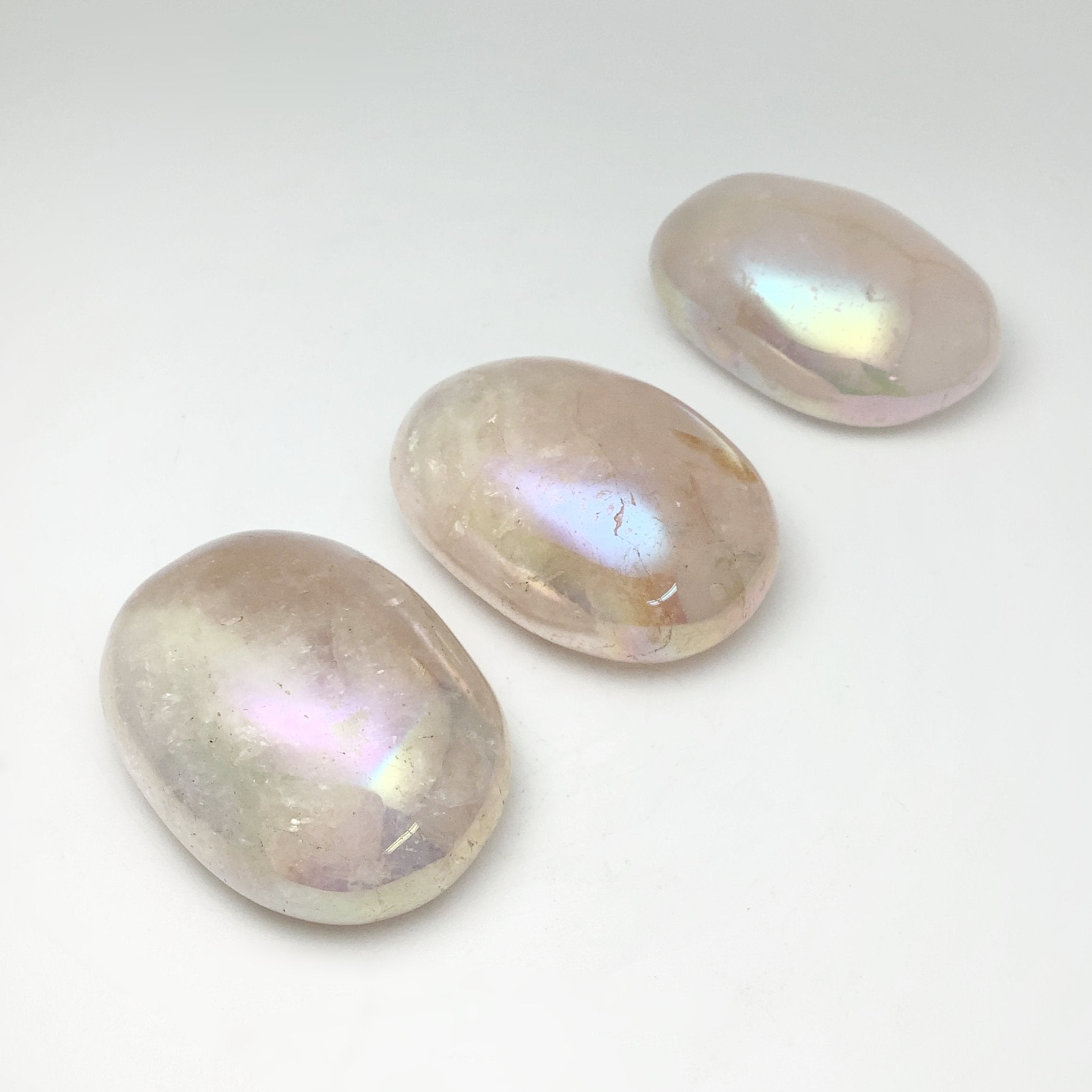 Opalescent Rose Quartz Palm Stone