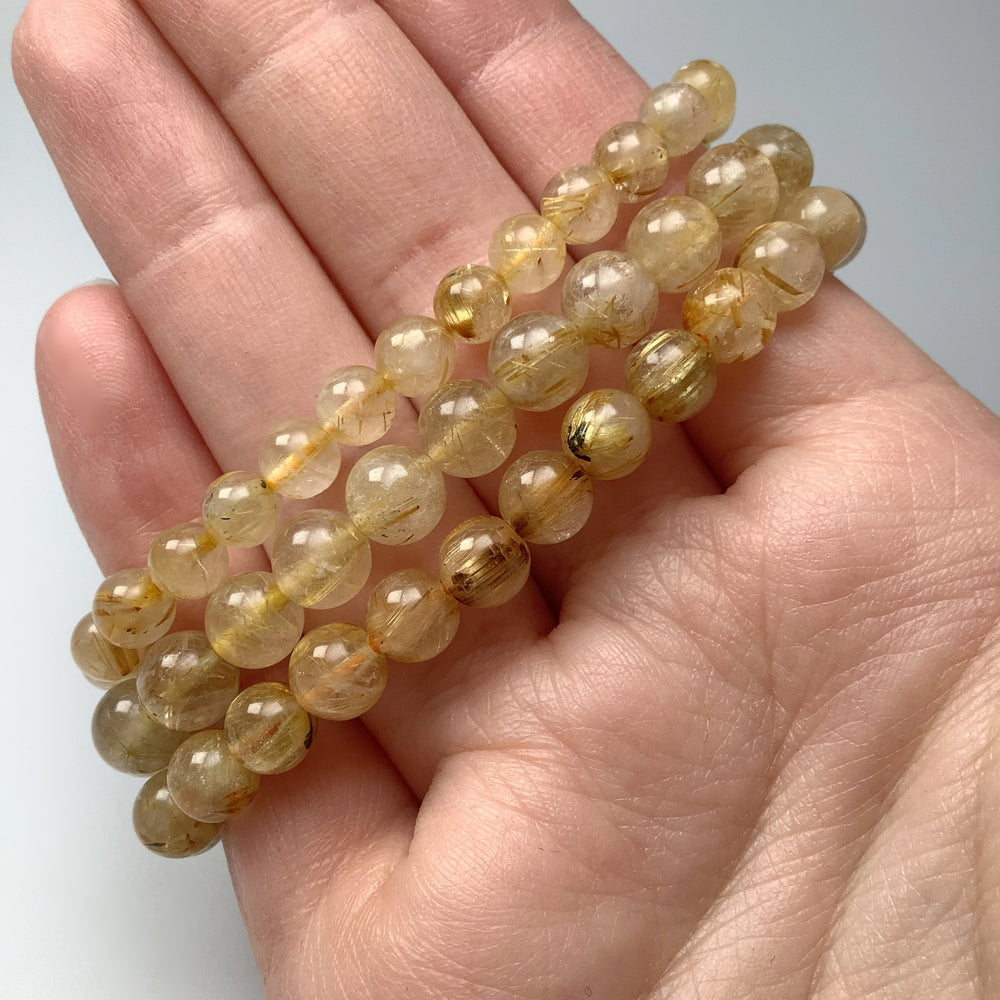 Rutilated Quartz Beaded Bracelet