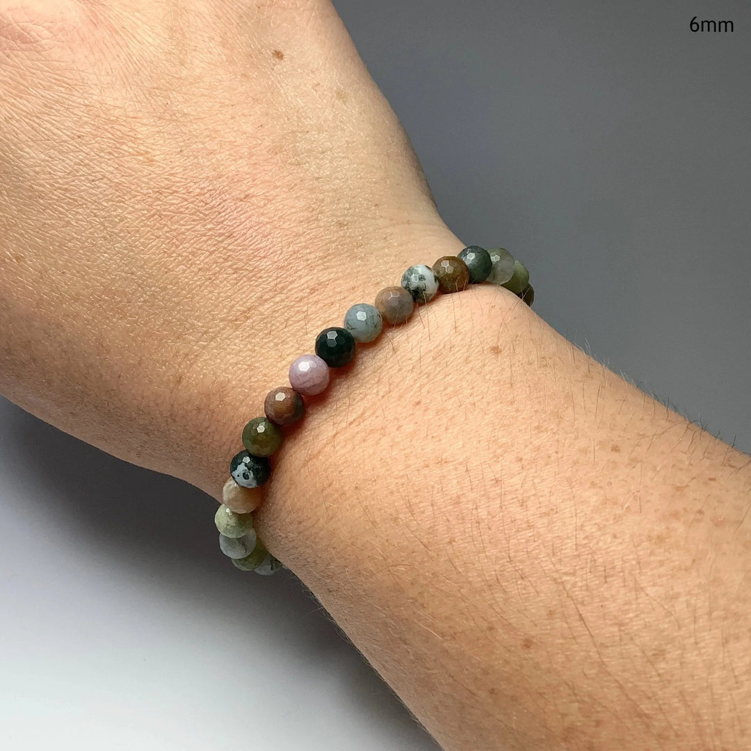 Indian Agate Faceted Beaded Bracelet