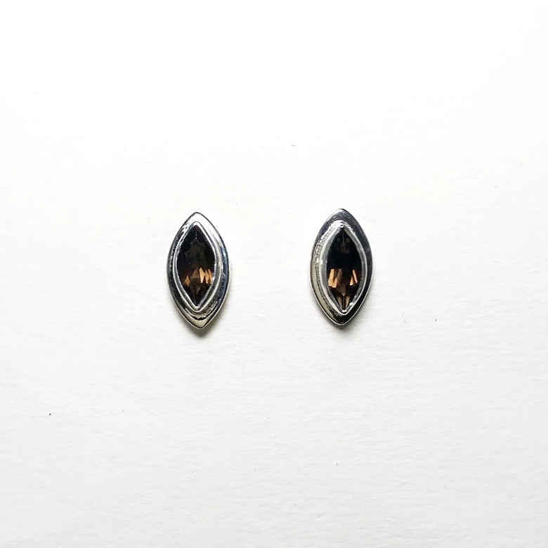 Smoky Quartz Stud Earrings